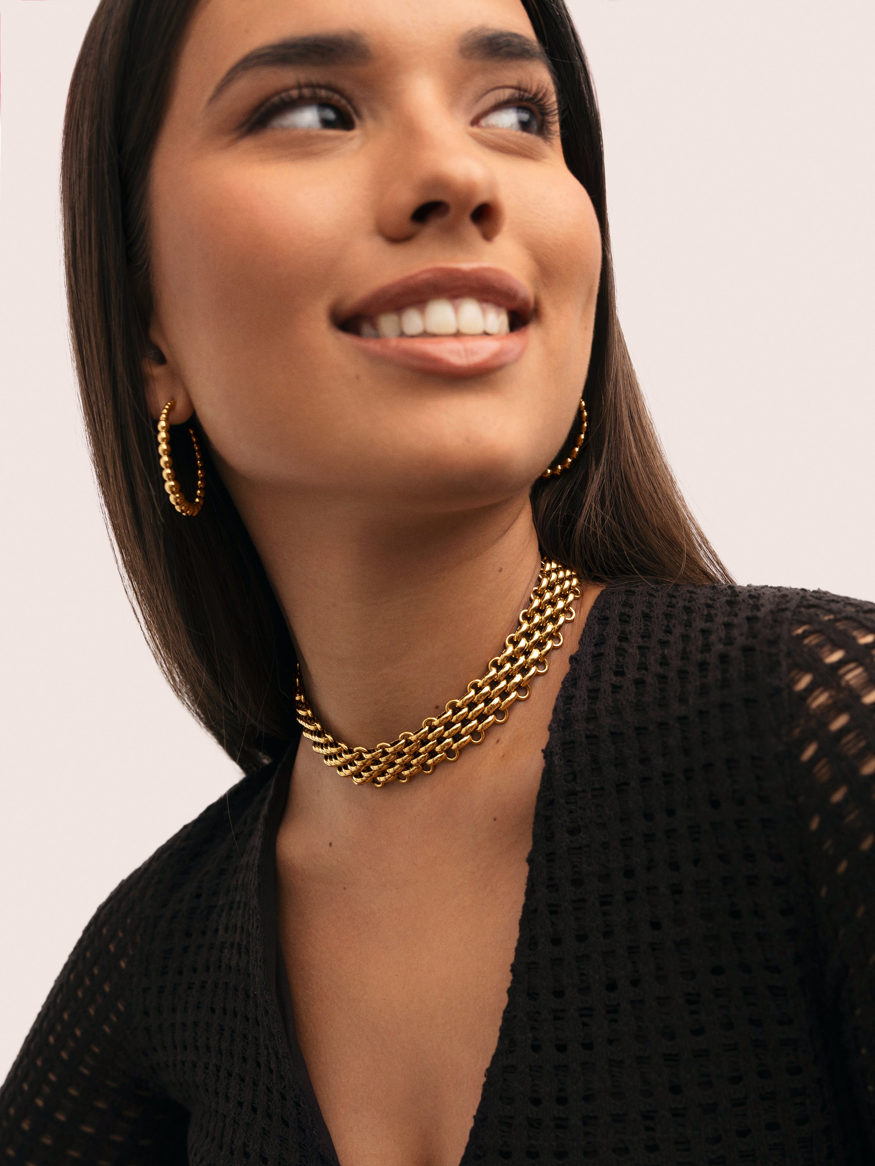 Choker Galea Acero Baño Oro