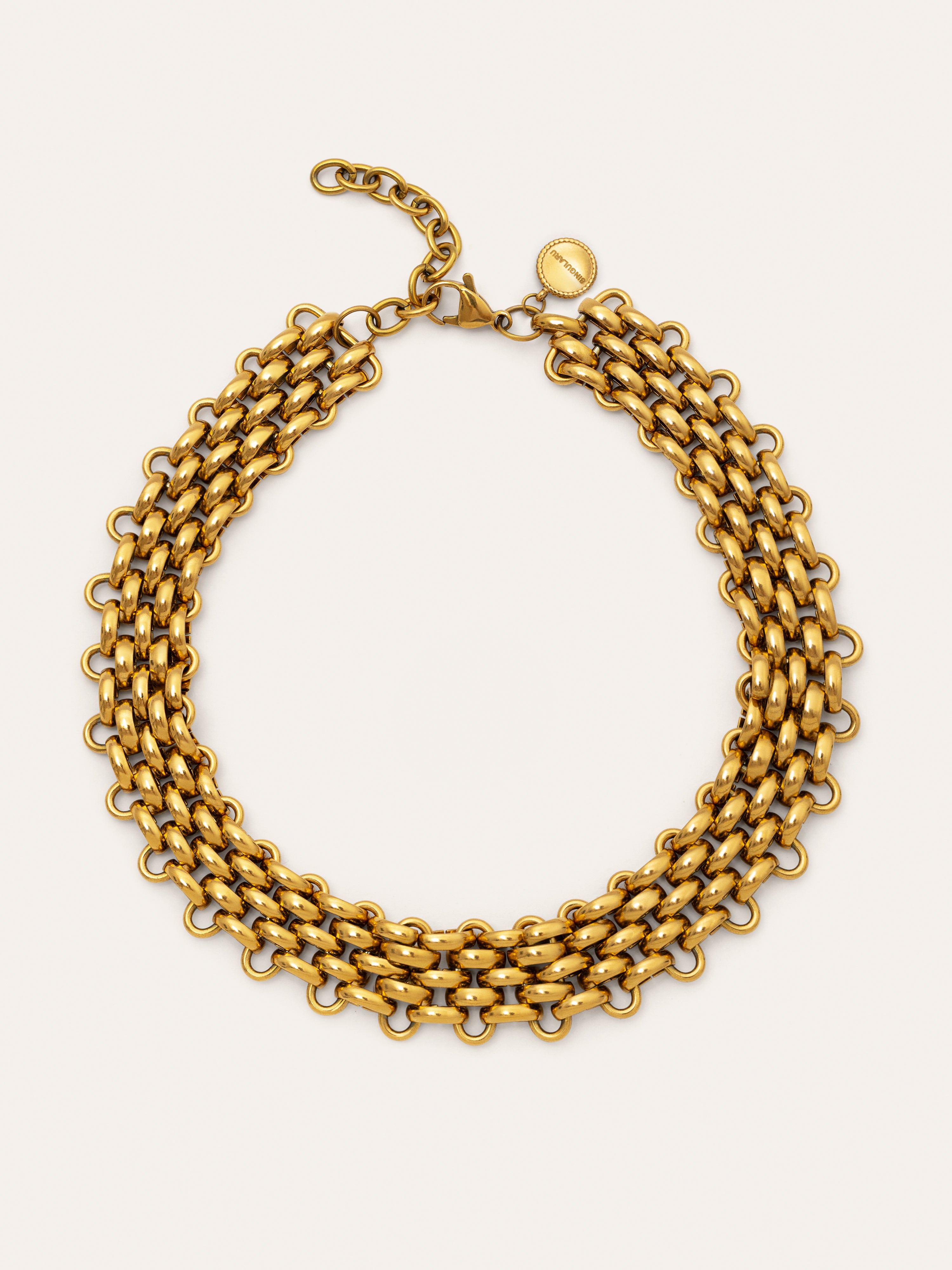 Choker Galea Acero Baño Oro