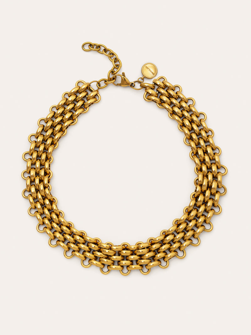 Choker Galea Aço Banho de Ouro