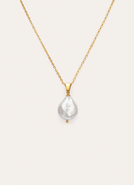 Gala Pearl Stainless Steel Gold Necklace