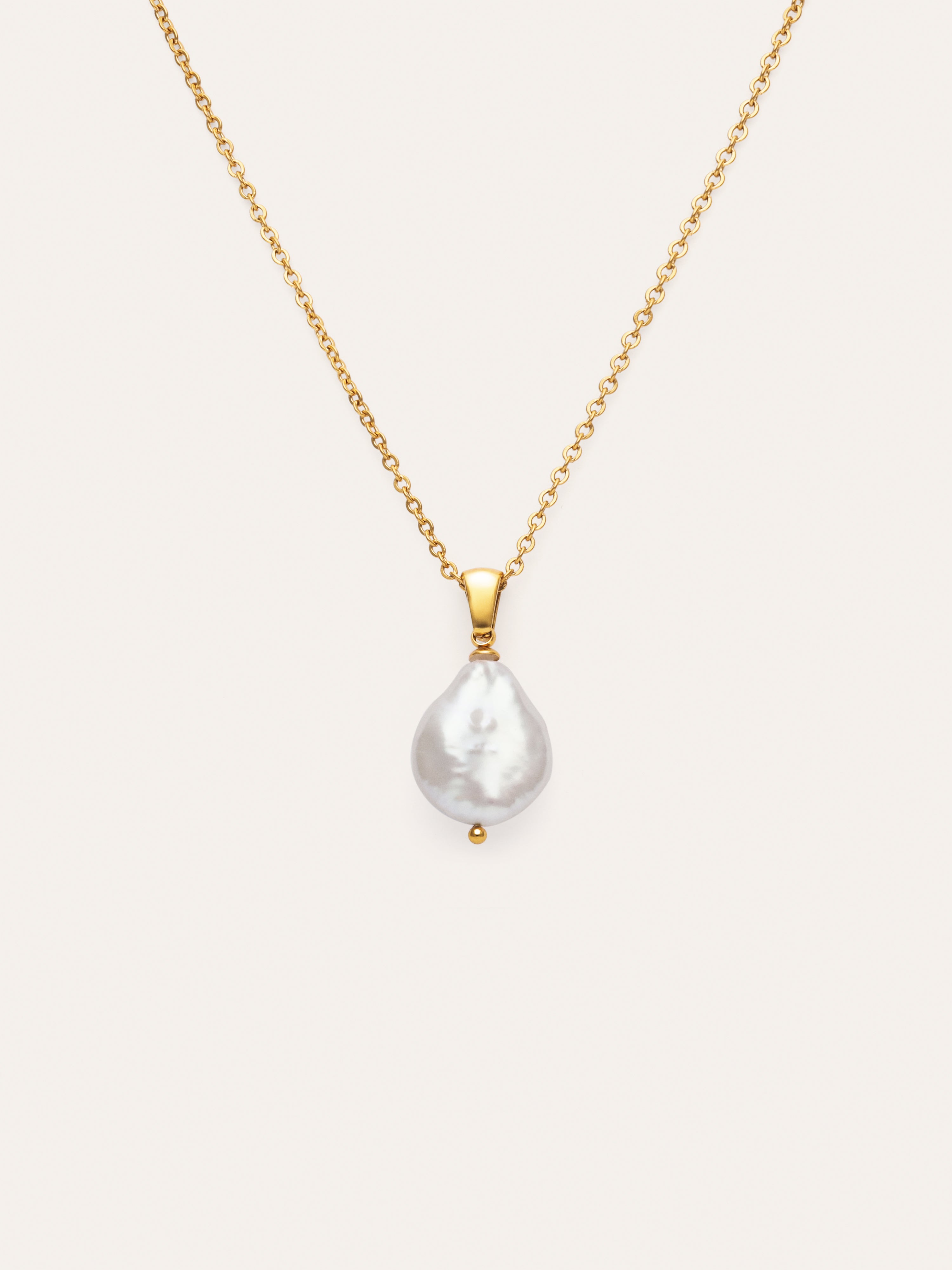 Gala Pearl Stainless Steel Gold Necklace