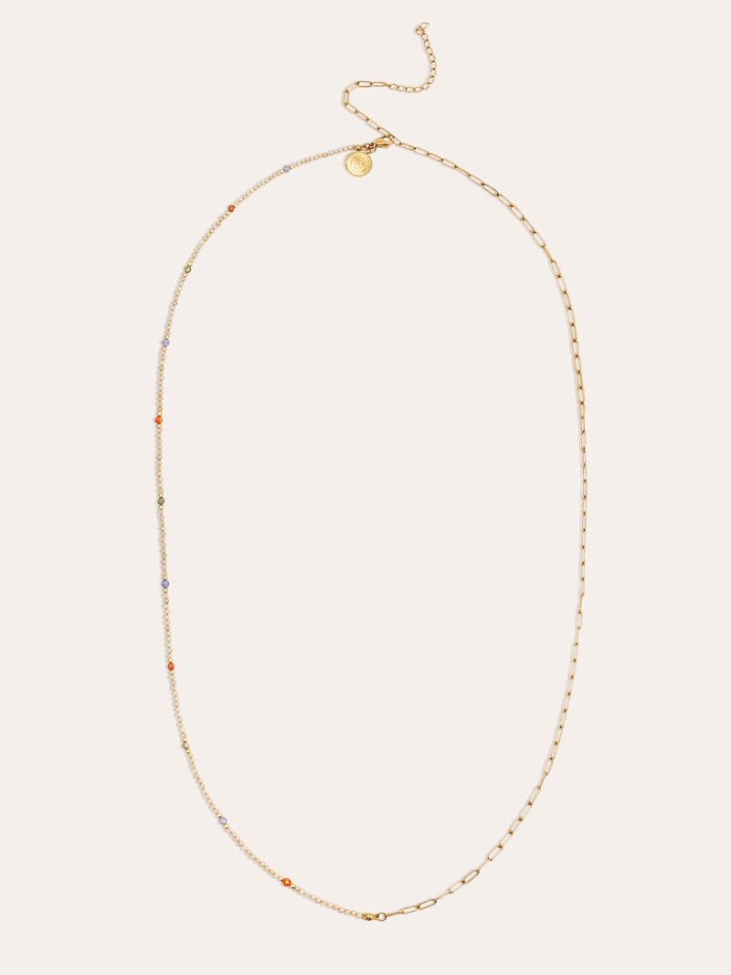 Collier Long Glam Acier Plaqué Or