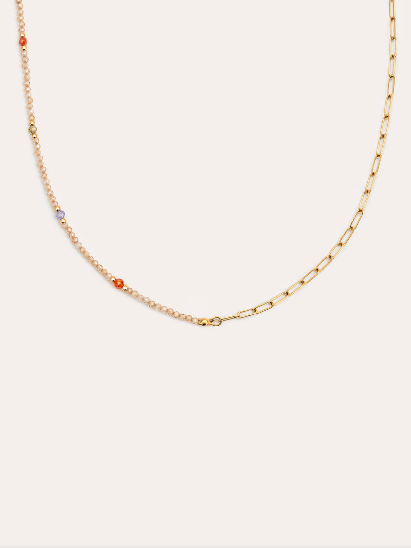 Collier Long Glam Acier Plaqué Or