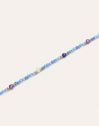 Collar Glam Azul Acero Baño Oro