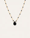 Collier Hydra Noir Acier Plaqué Or