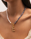 Collier Indigo Pearl Acier Plaqué Or