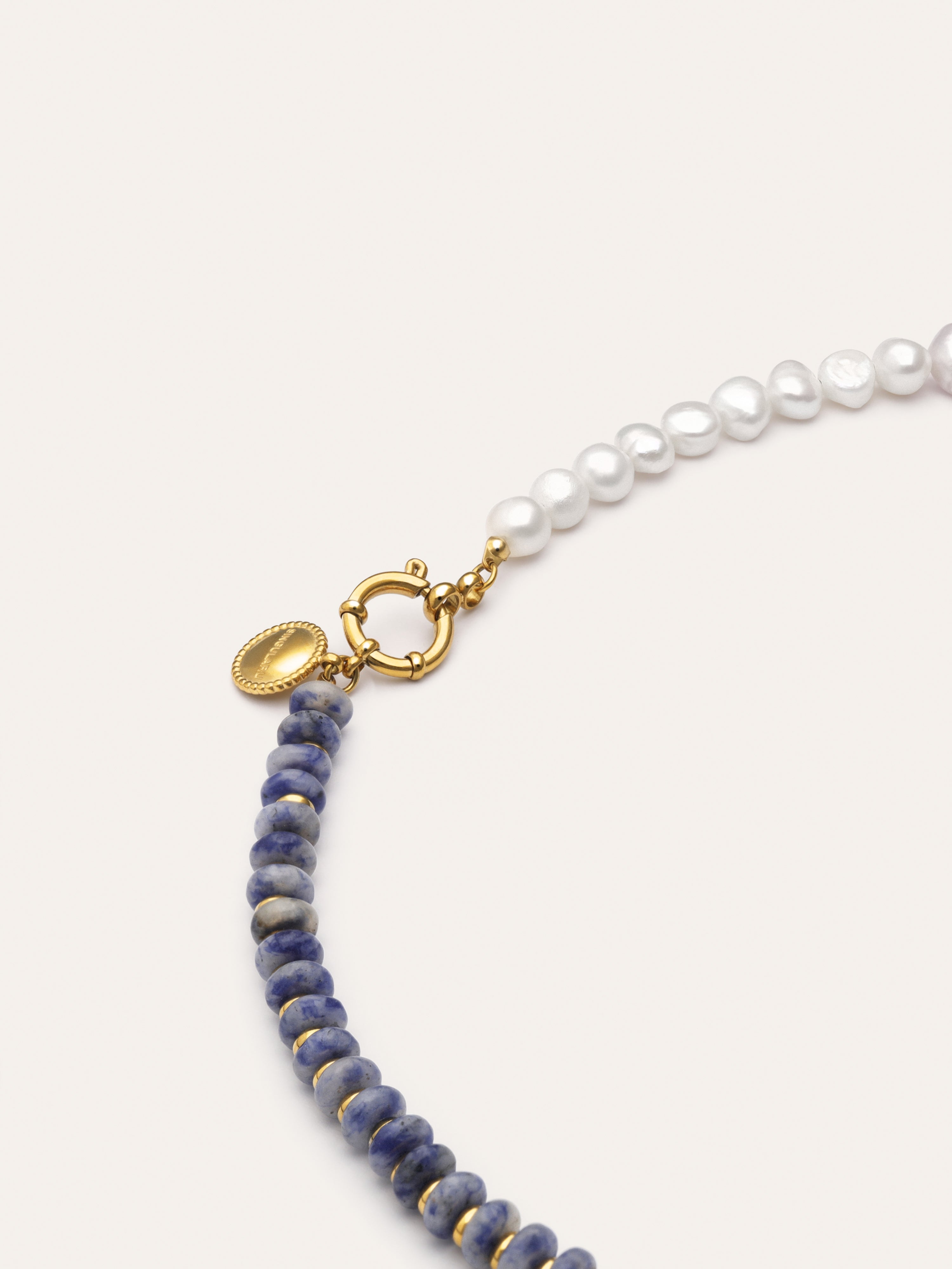 Collier Indigo Pearl Acier Plaqué Or