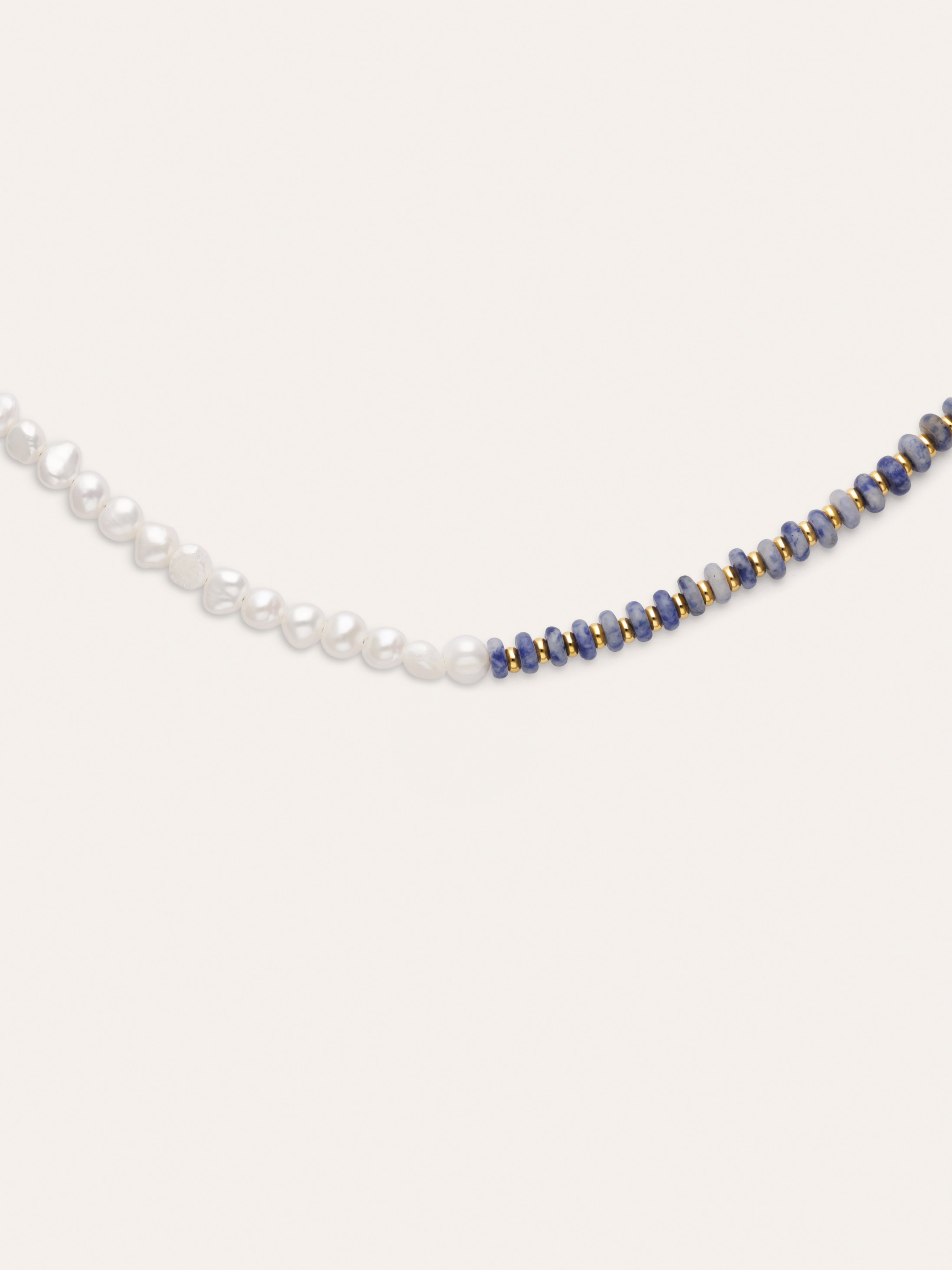 Collier Indigo Pearl Acier Plaqué Or