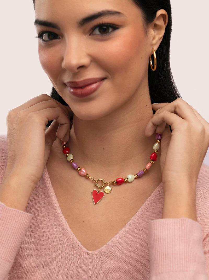 Collier l'Amour à Paris Color Acier Plaqué Or