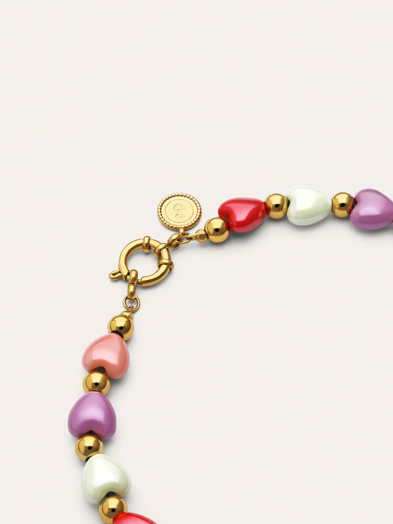 Collier l'Amour à Paris Color Acier Plaqué Or