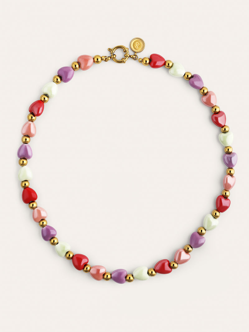 Collier l'Amour à Paris Color Acier Plaqué Or