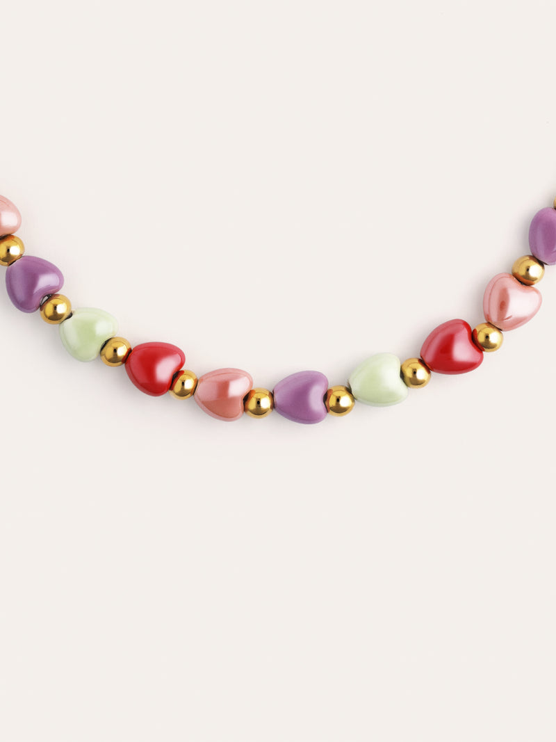 Collier l'Amour à Paris Color Acier Plaqué Or