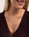 Long Dots L Colors Enamel Stainless Steel Gold Necklace