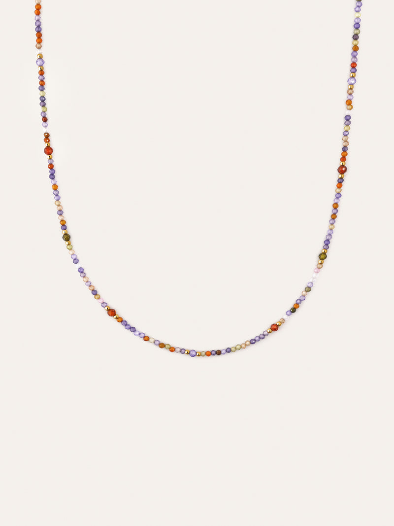 Collar Long Full Crystal Summer Acero Baño Oro