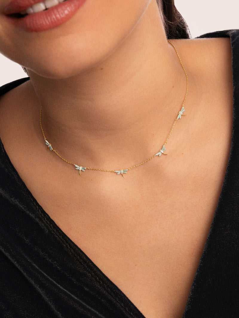 Collier Libellule Plaqué Or