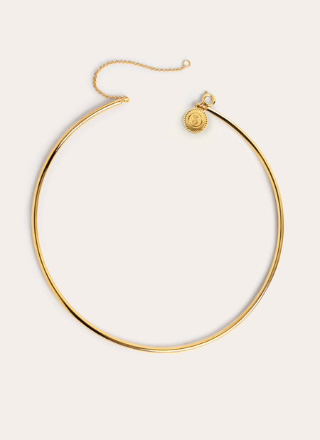 Choker Line Chain Acier Plaqué Or