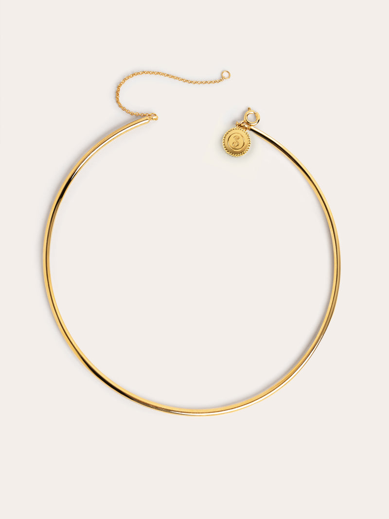 Choker Line Chain Acier Plaqué Or
