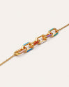 Imagen detalle de Rainbow Enamel Link Necklace Gold Plated