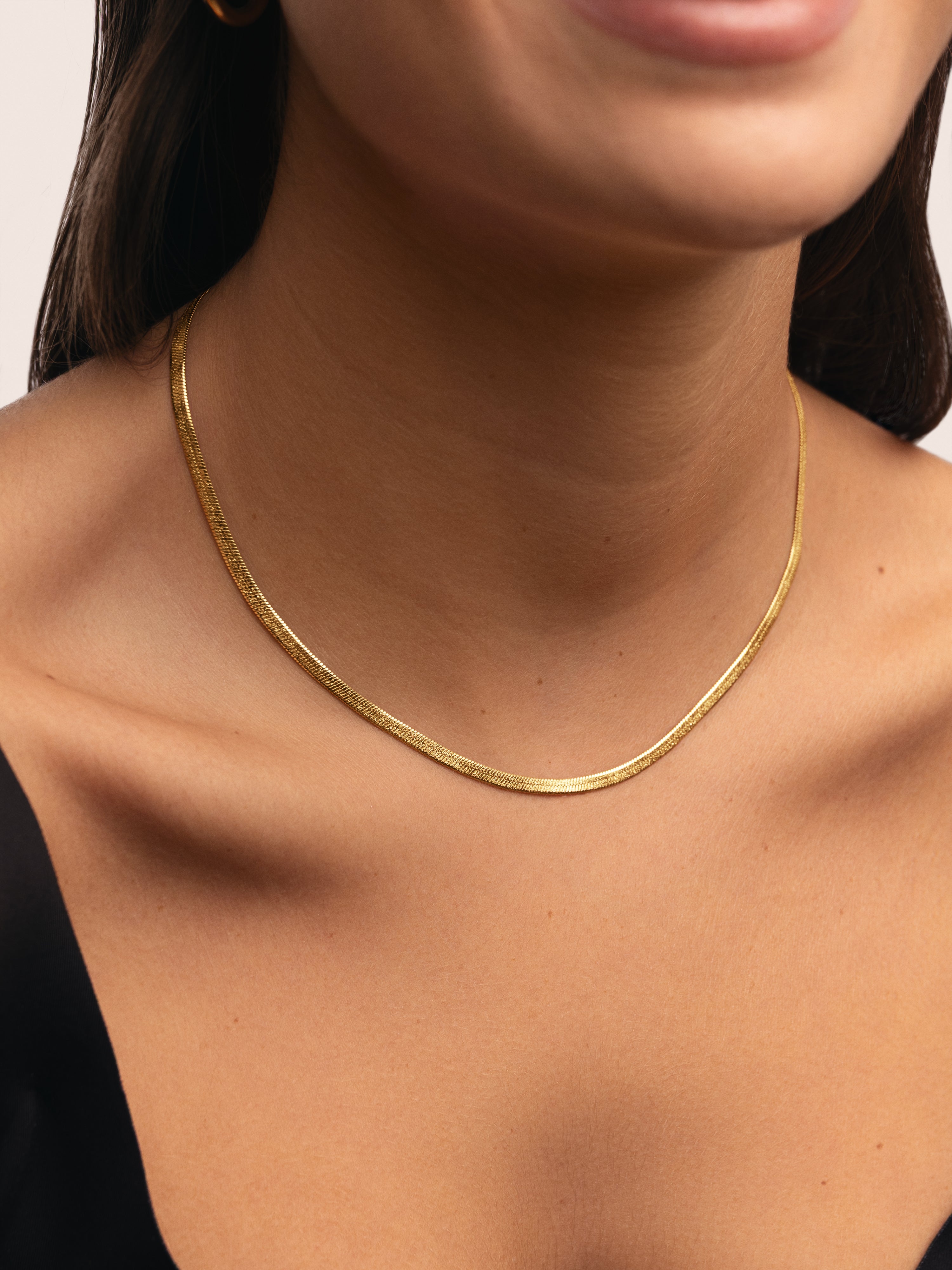 Collar Lisse Sparkling Acero Baño Oro