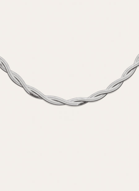 Collana Doppio Lisse Twister Acciaio