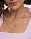 Long Dots Stainless Steel Gold Necklace