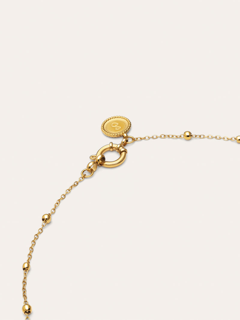 Collier Long Dots Acier Plaqué Or