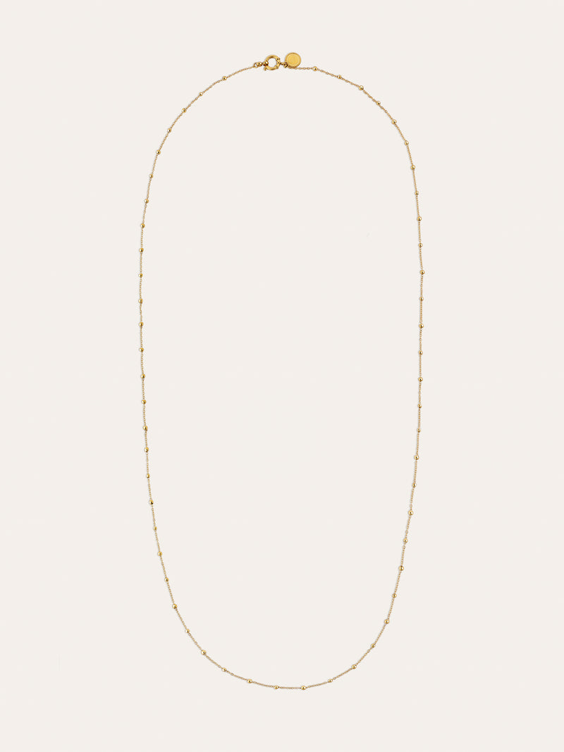 Collier Long Dots Acier Plaqué Or