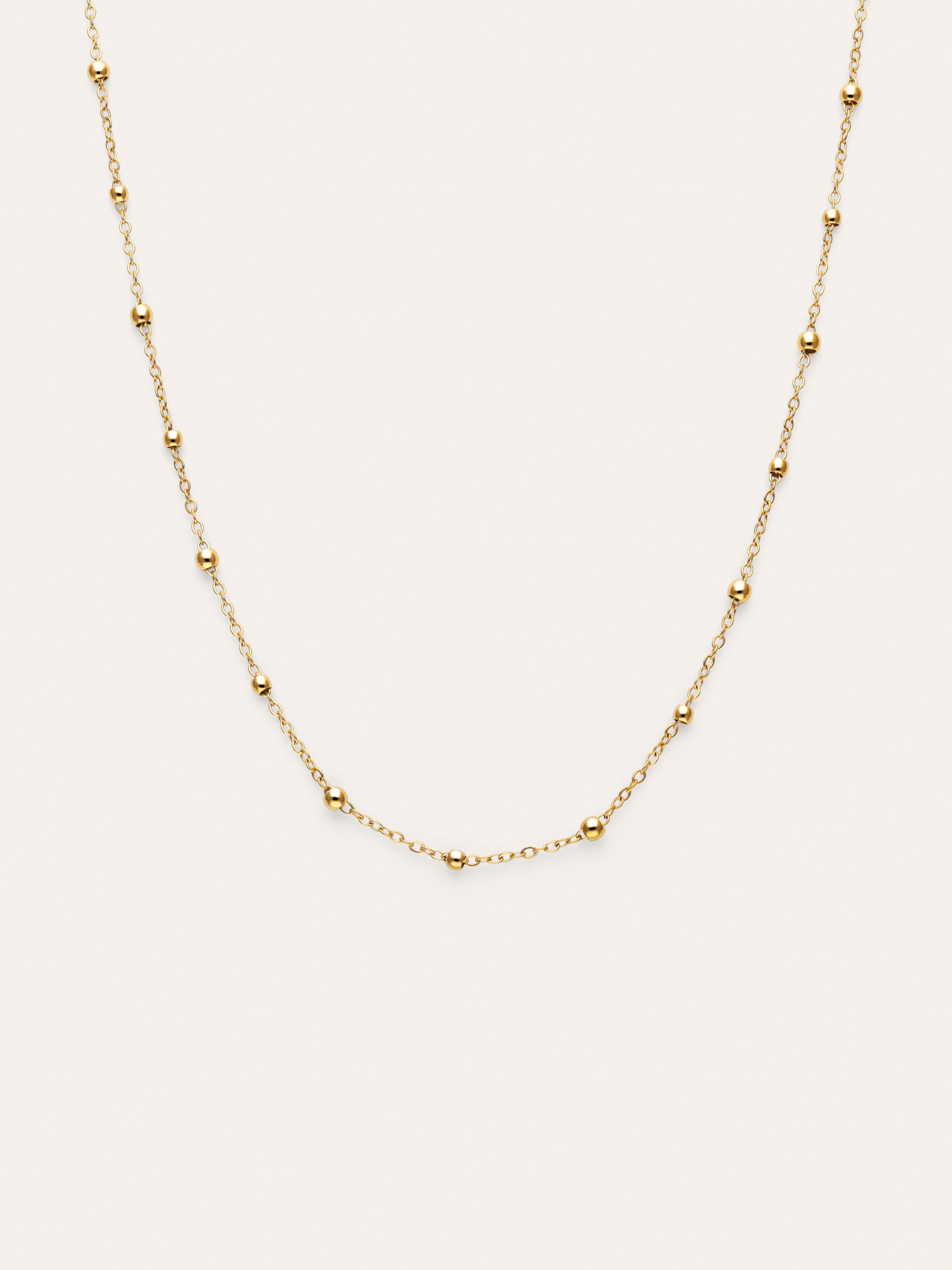 Long Dots Stainless Steel Gold Necklace