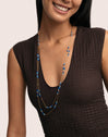 Collar Long Crystal Sea Acero Baño Oro