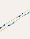 Collar Long Crystal Sea Acero Baño Oro