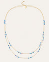 Collar Long Crystal Sea Acero Baño Oro
