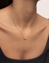 Collar Lotus Plata Baño Oro
