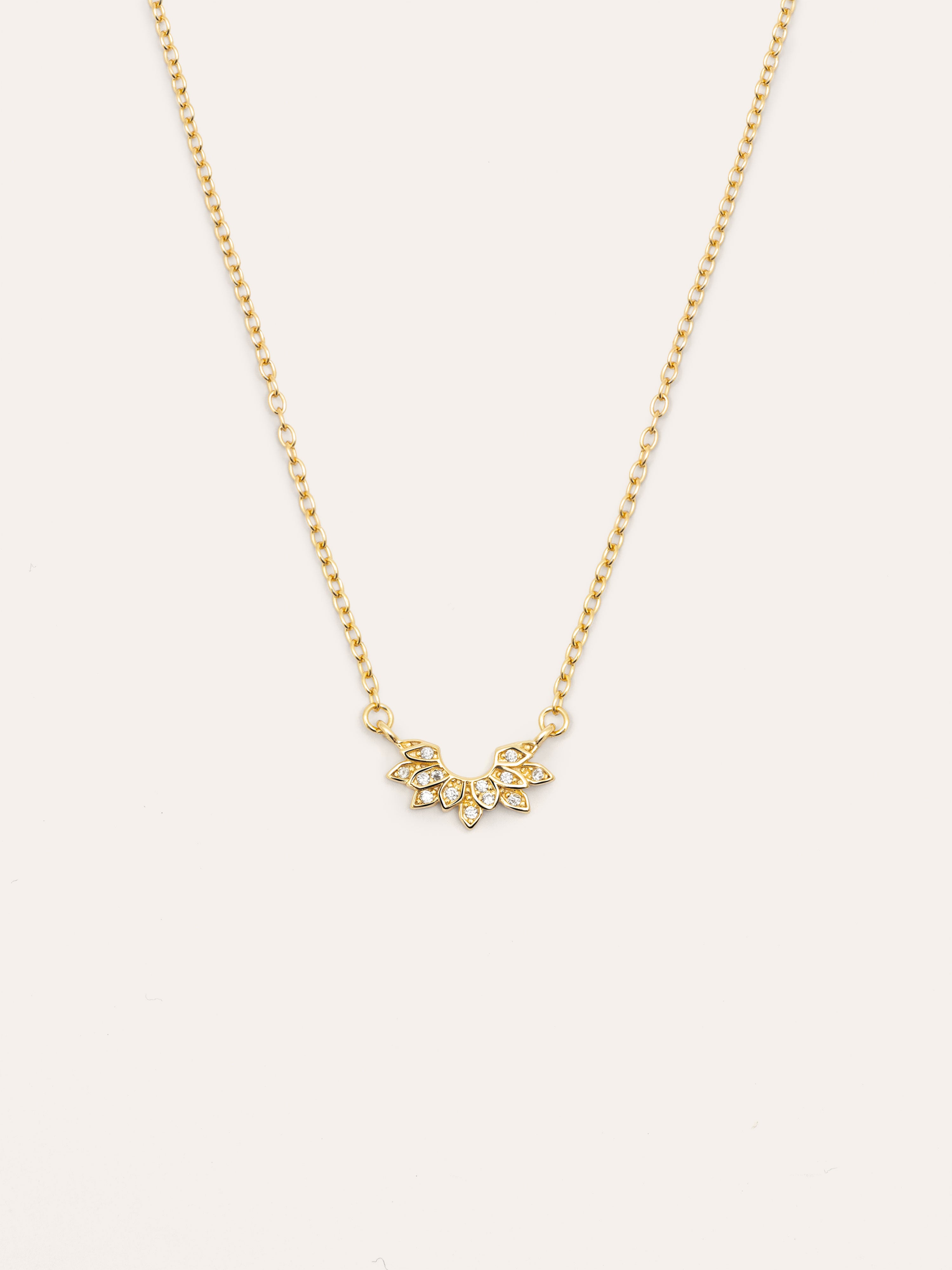 Collar Lotus Plata Baño Oro