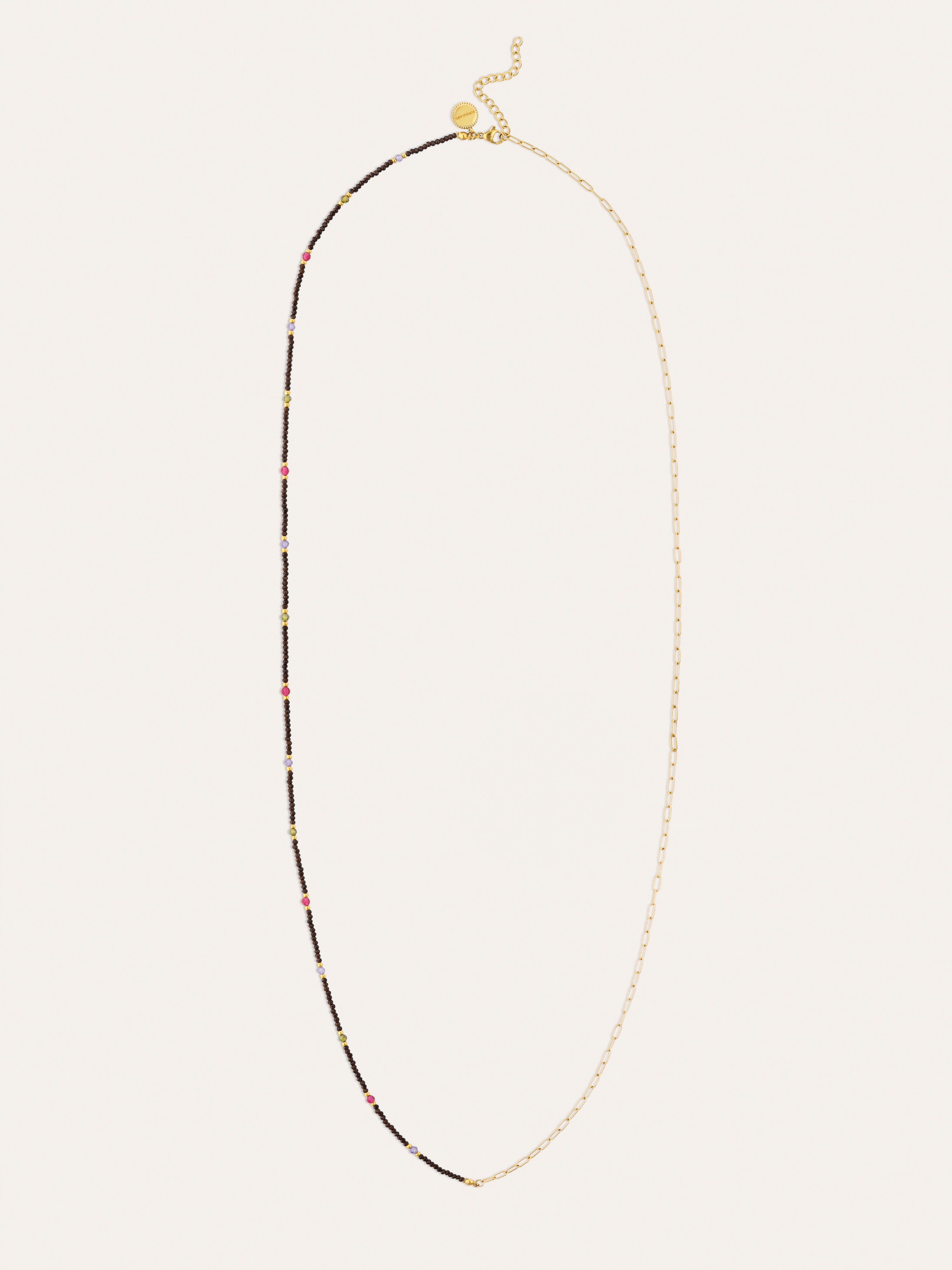 Collar Long Winter Glam Acero Baño Oro