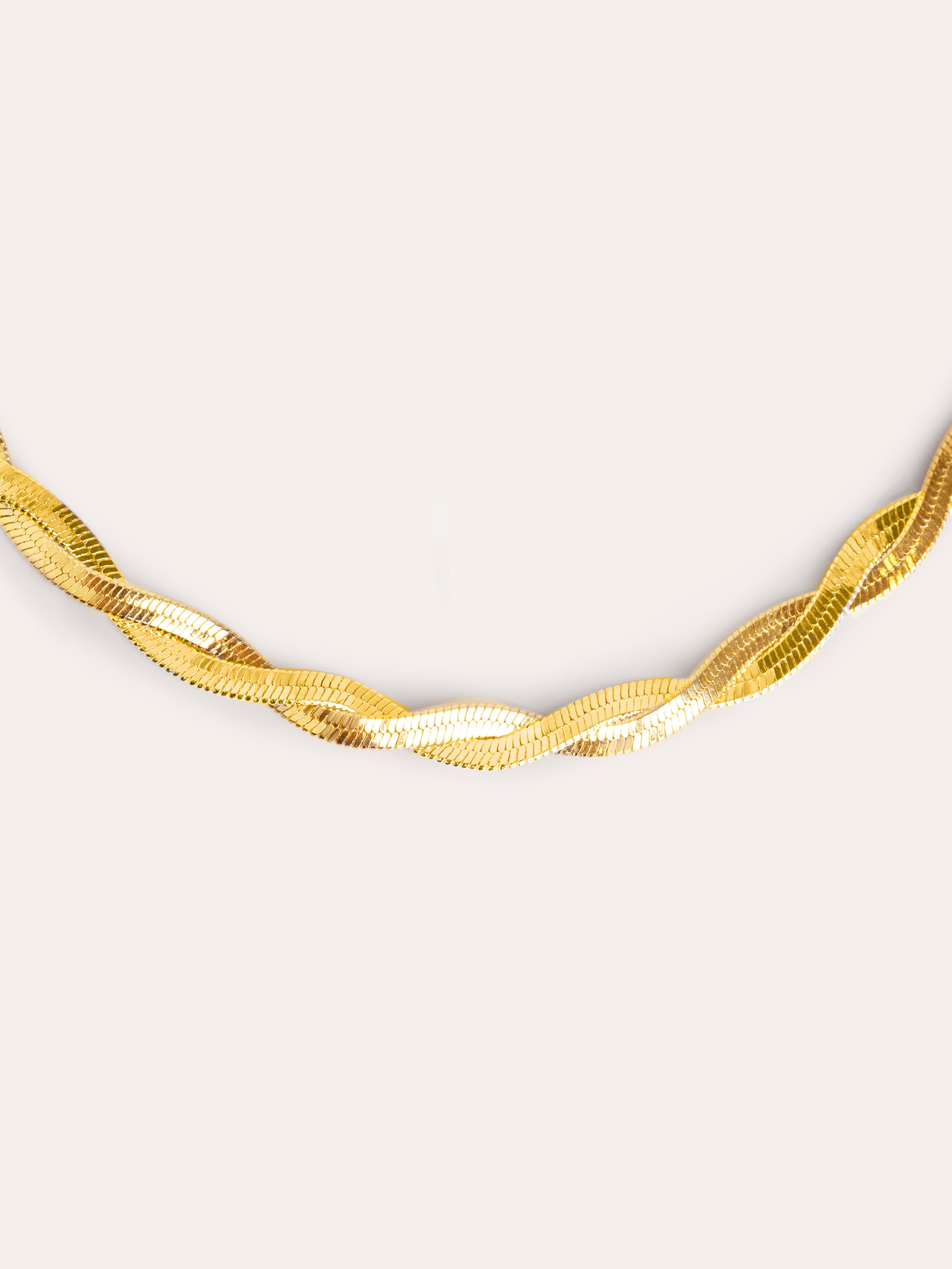Lisse Twister Stainless Steel Gold Necklace