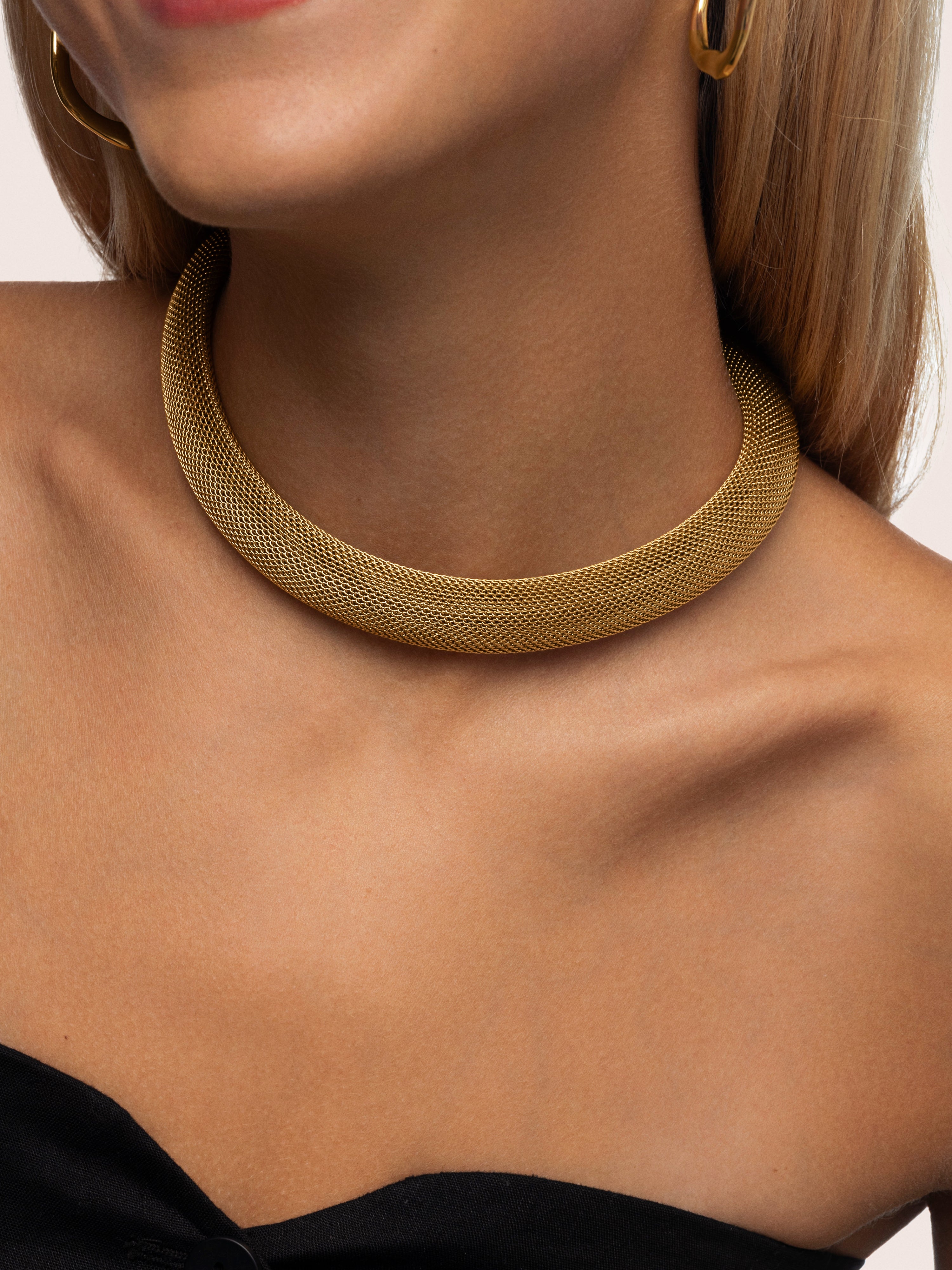 Mesh Stainless Steel Gold Choker