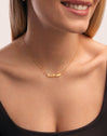 Collar Mamá Heart Plata Baño Oro