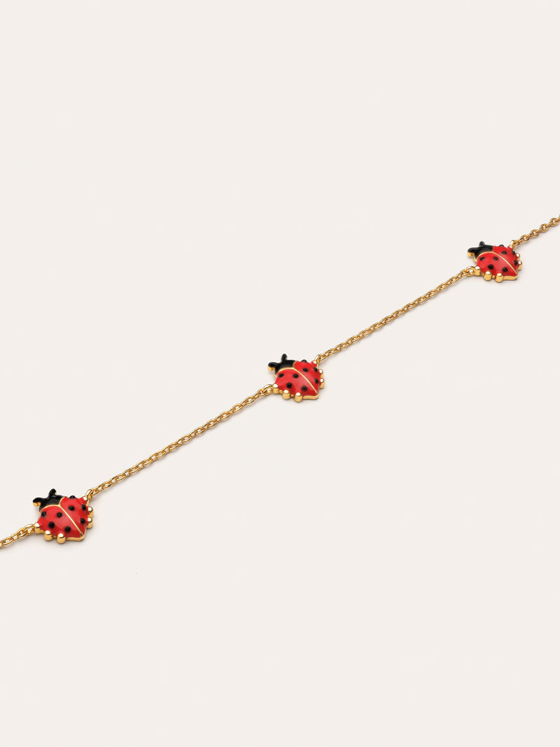 Collar Mariquita Baño Oro