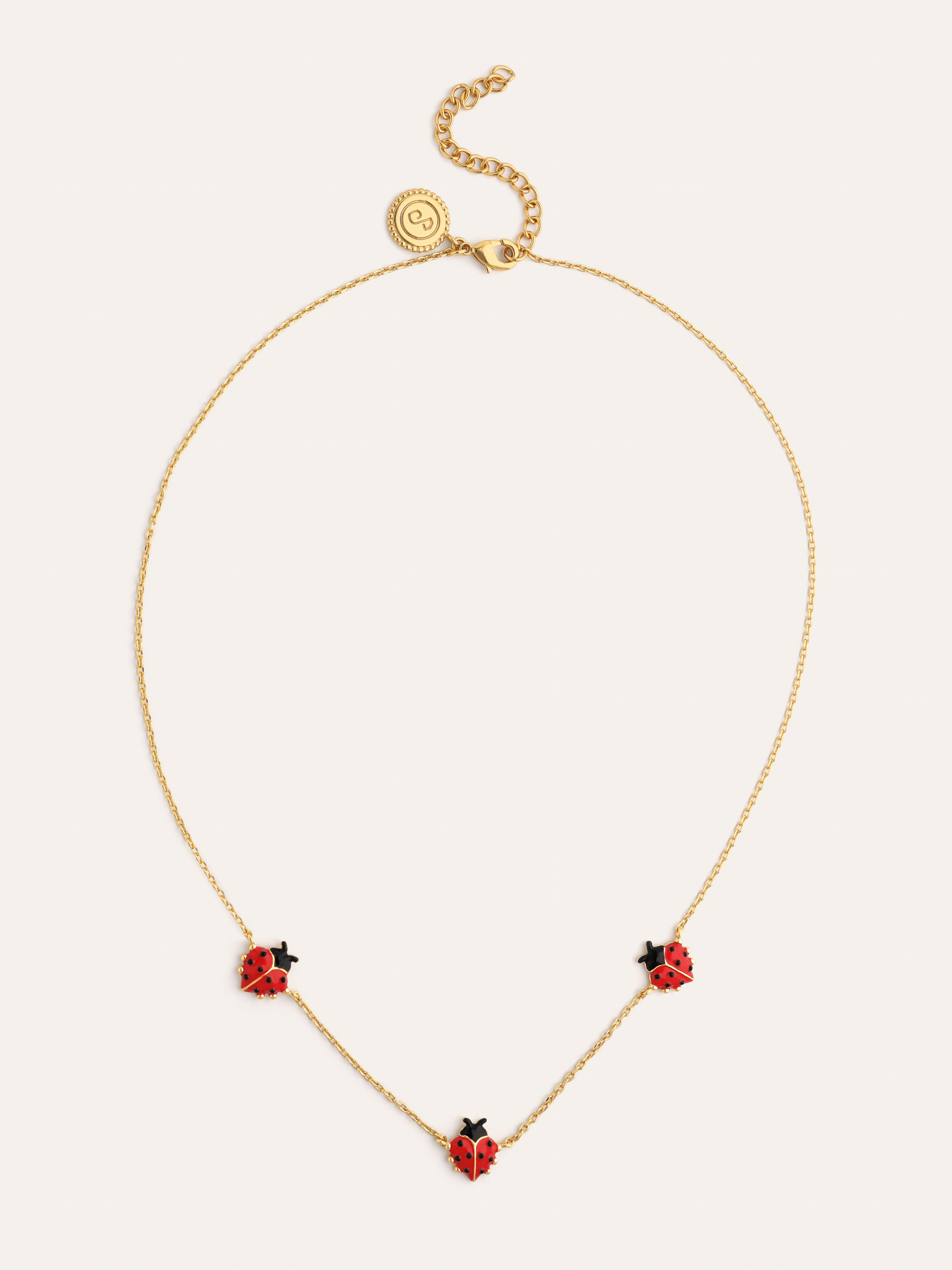 Collar Mariquita Baño Oro