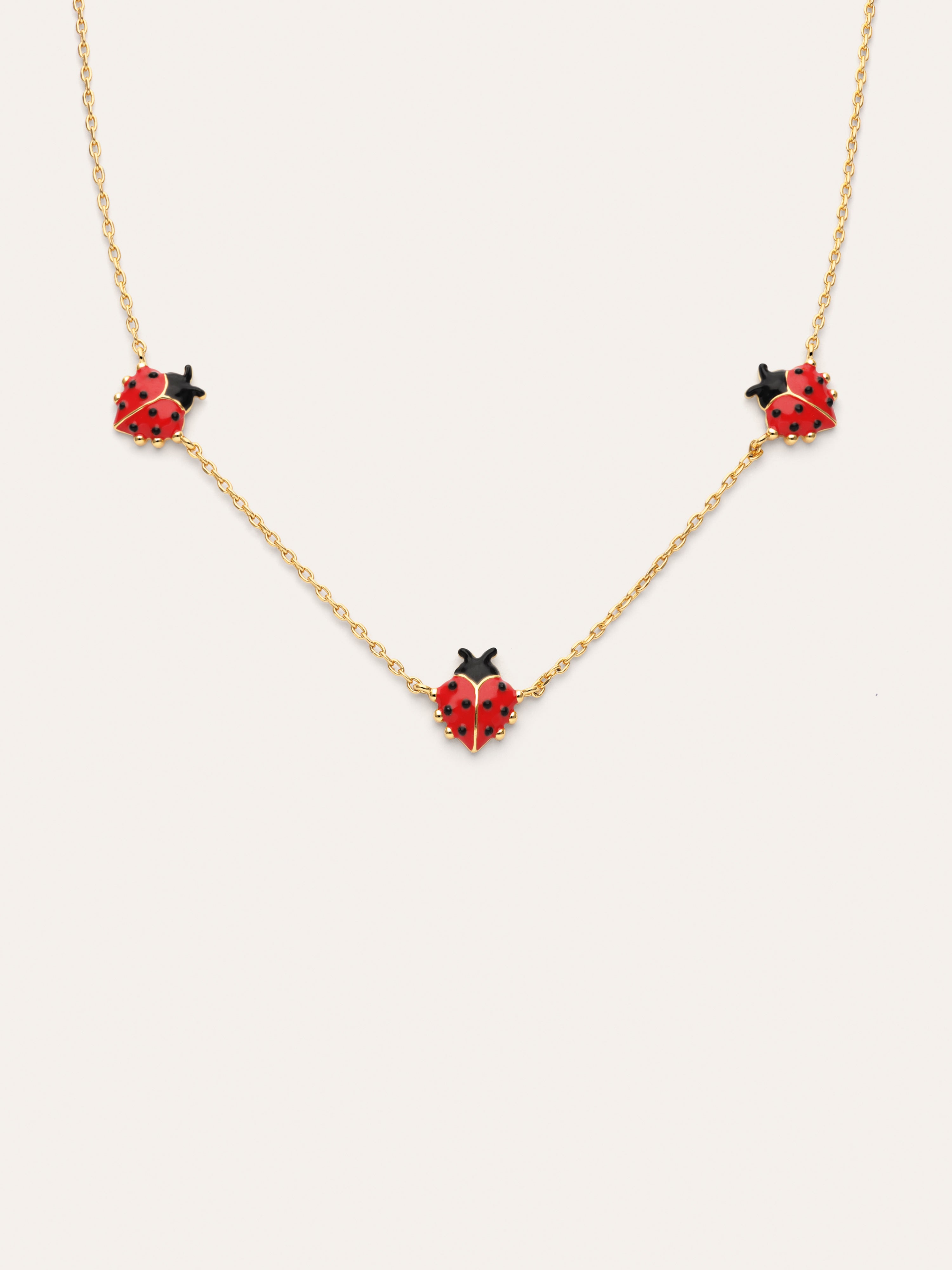 Collar Mariquita Baño Oro