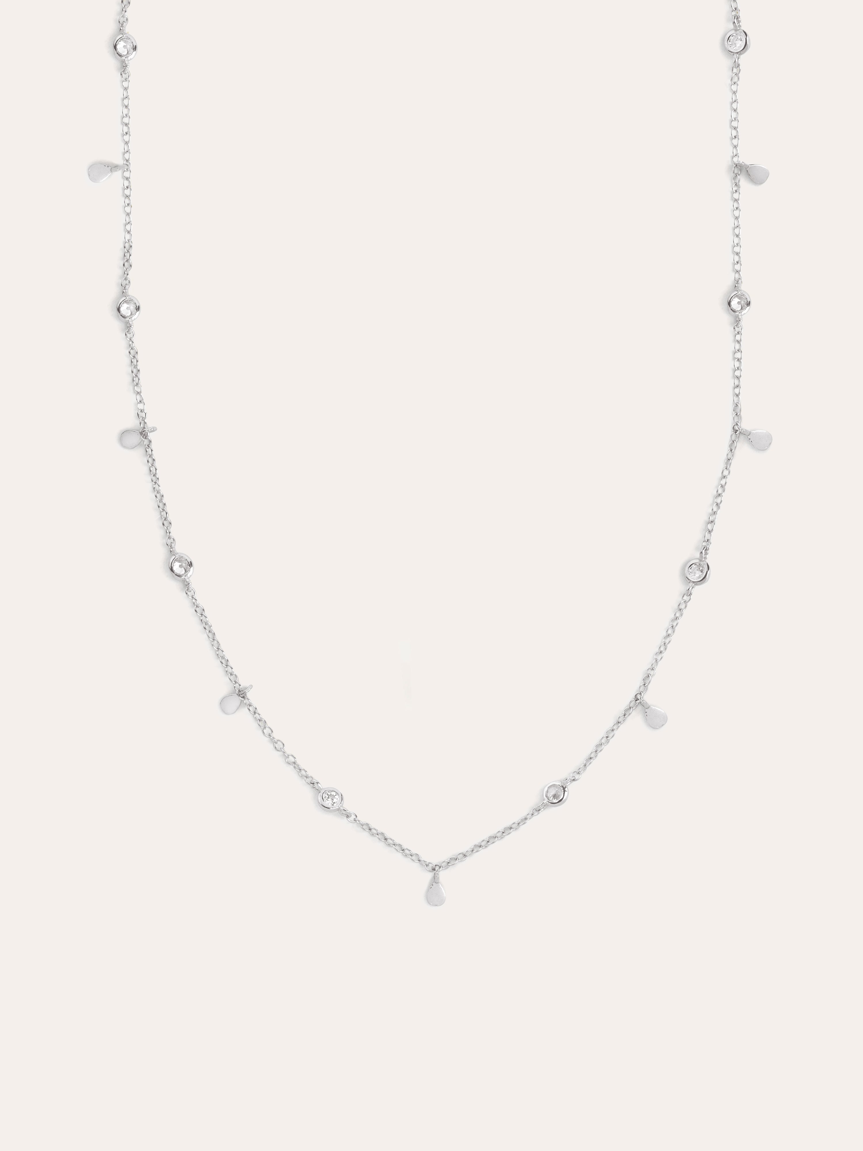 Collar Mini Spark Drop Plata