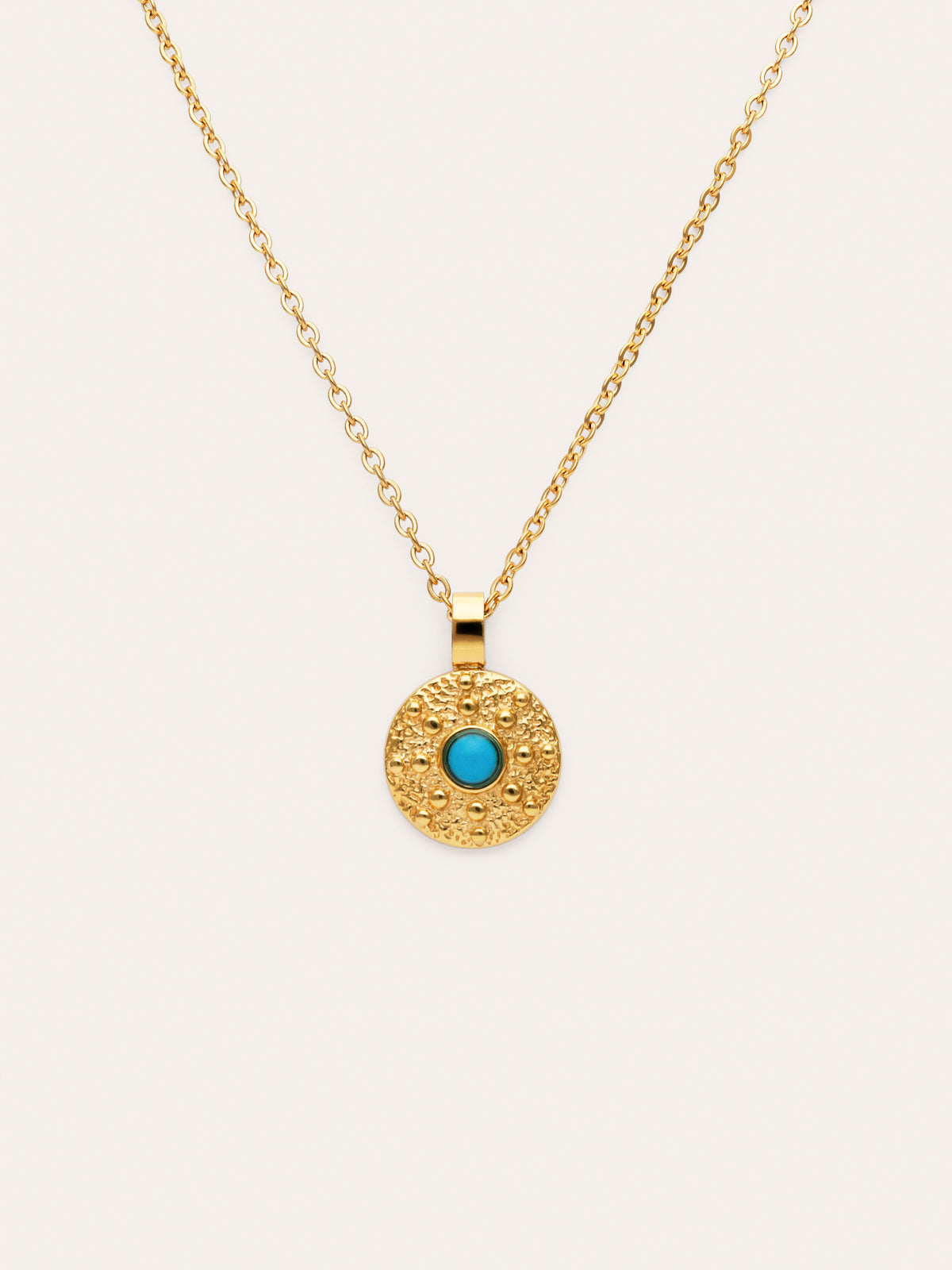 Ketting Medallion Aqua Staal Verguld