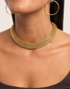 Choker Mesh Acero Baño Oro