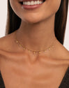 Collar Mini Moons 3mm Acero Baño Oro