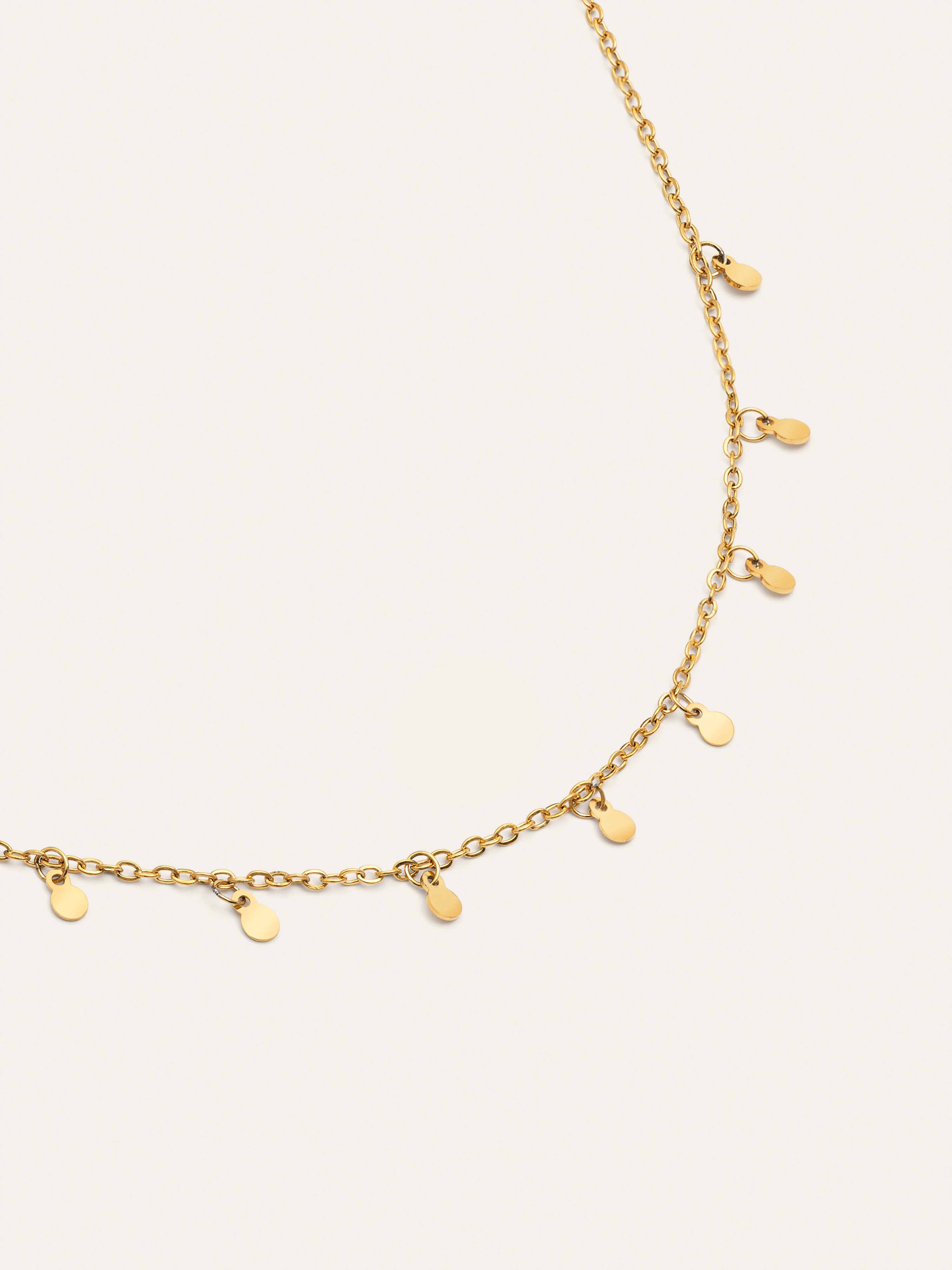 Collar Mini Moons 3mm Acero Baño Oro