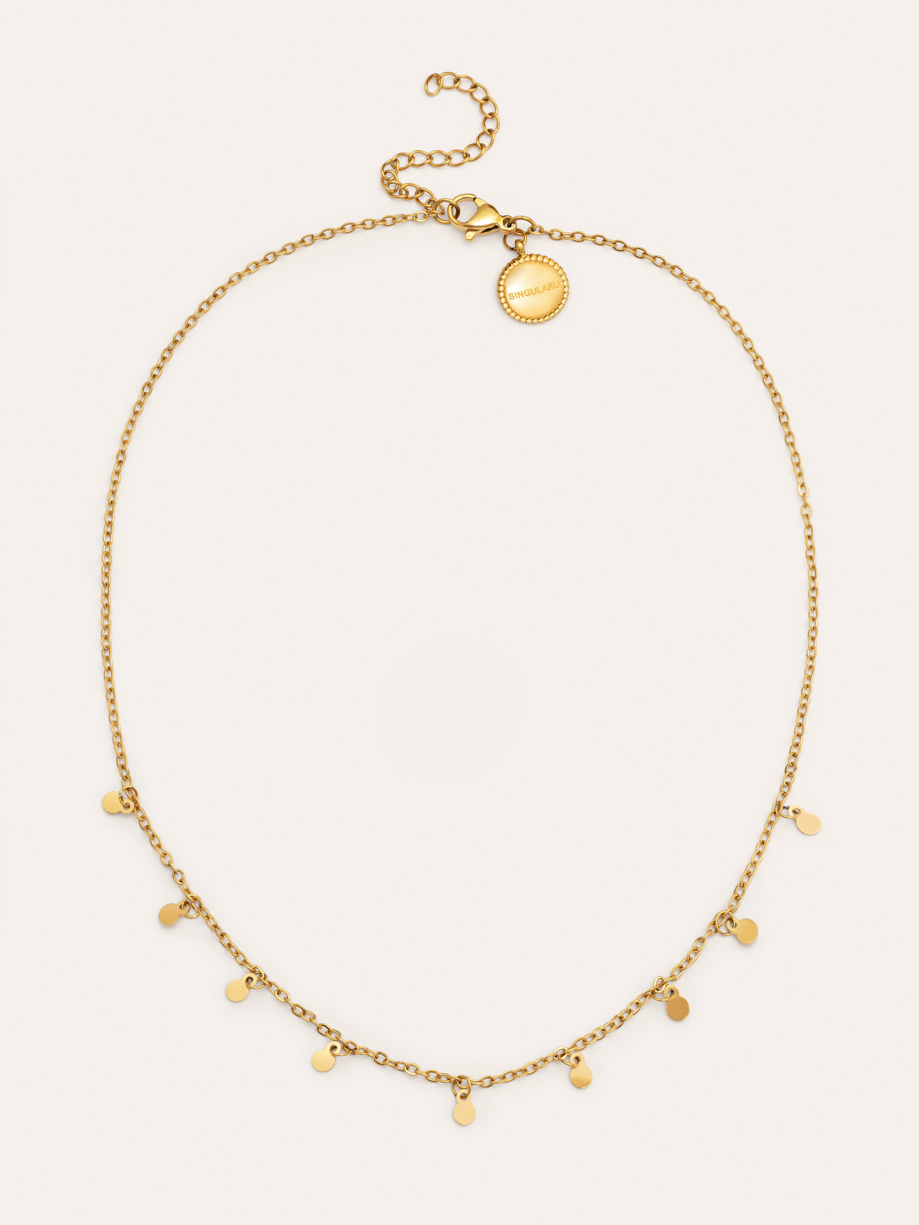Collar Mini Moons 3mm Acero Baño Oro