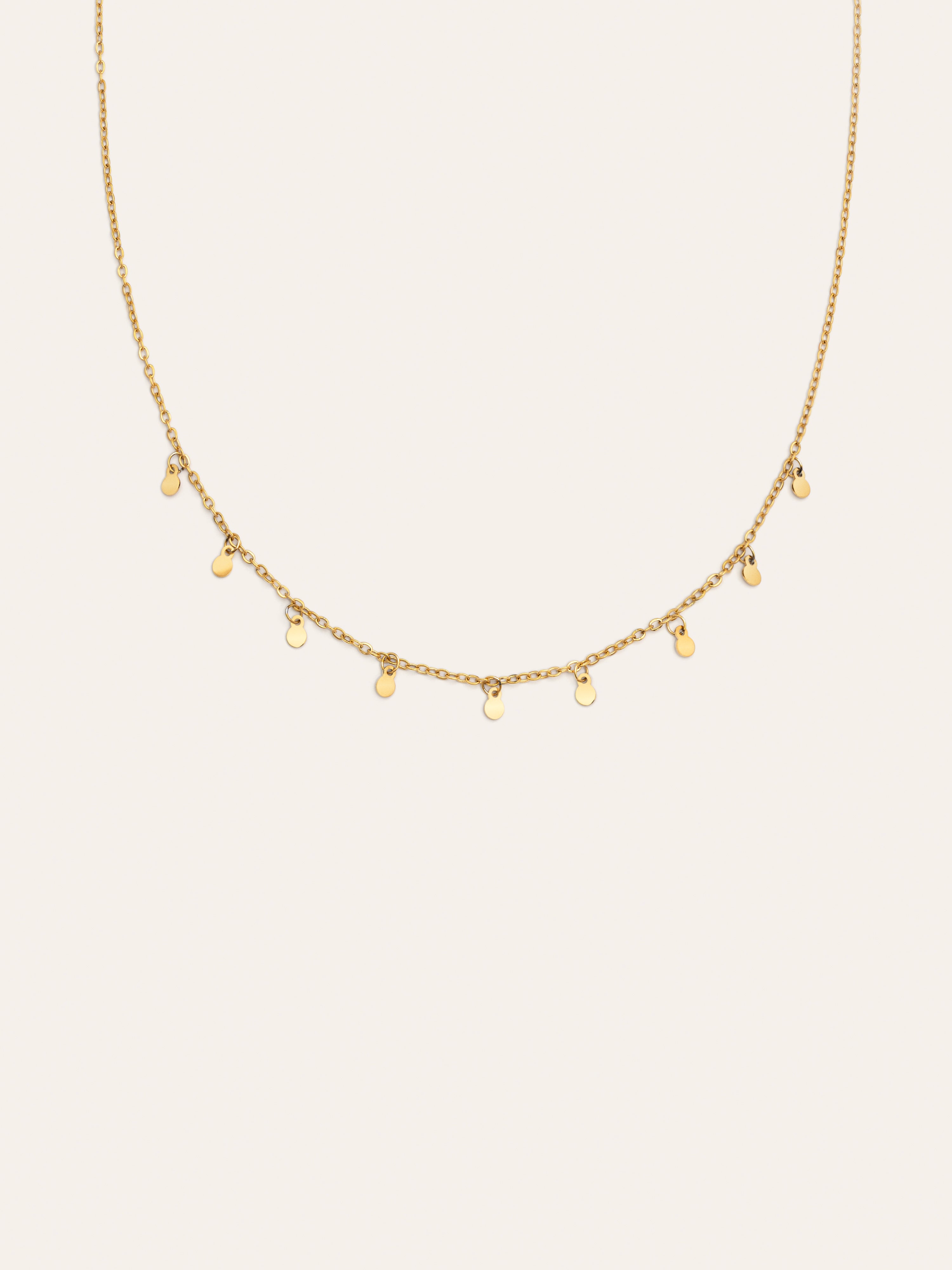 Collar Mini Moons 3mm Acero Baño Oro