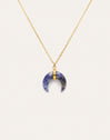 Mini Moon Blue Necklace Gold Plated Steel