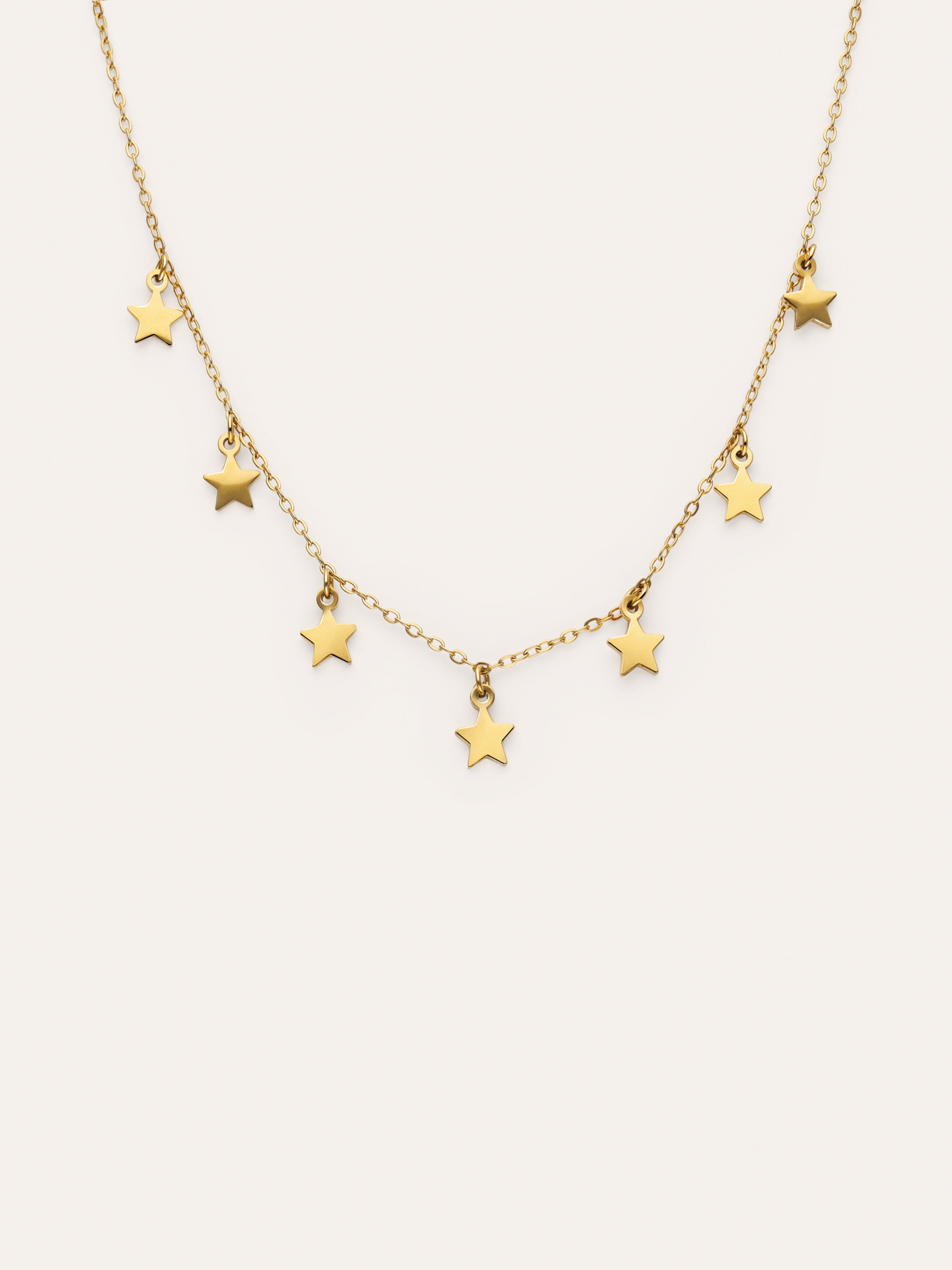 Collar Mini Stars Acero Baño Oro