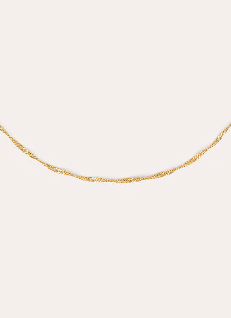 Mini Twist Stainless Steel Gold Necklace